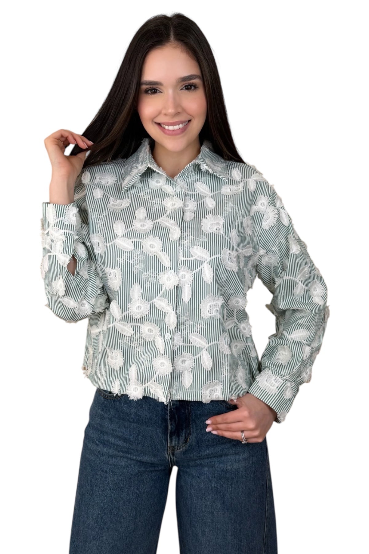 STRIPES BLOOM BLOUSE