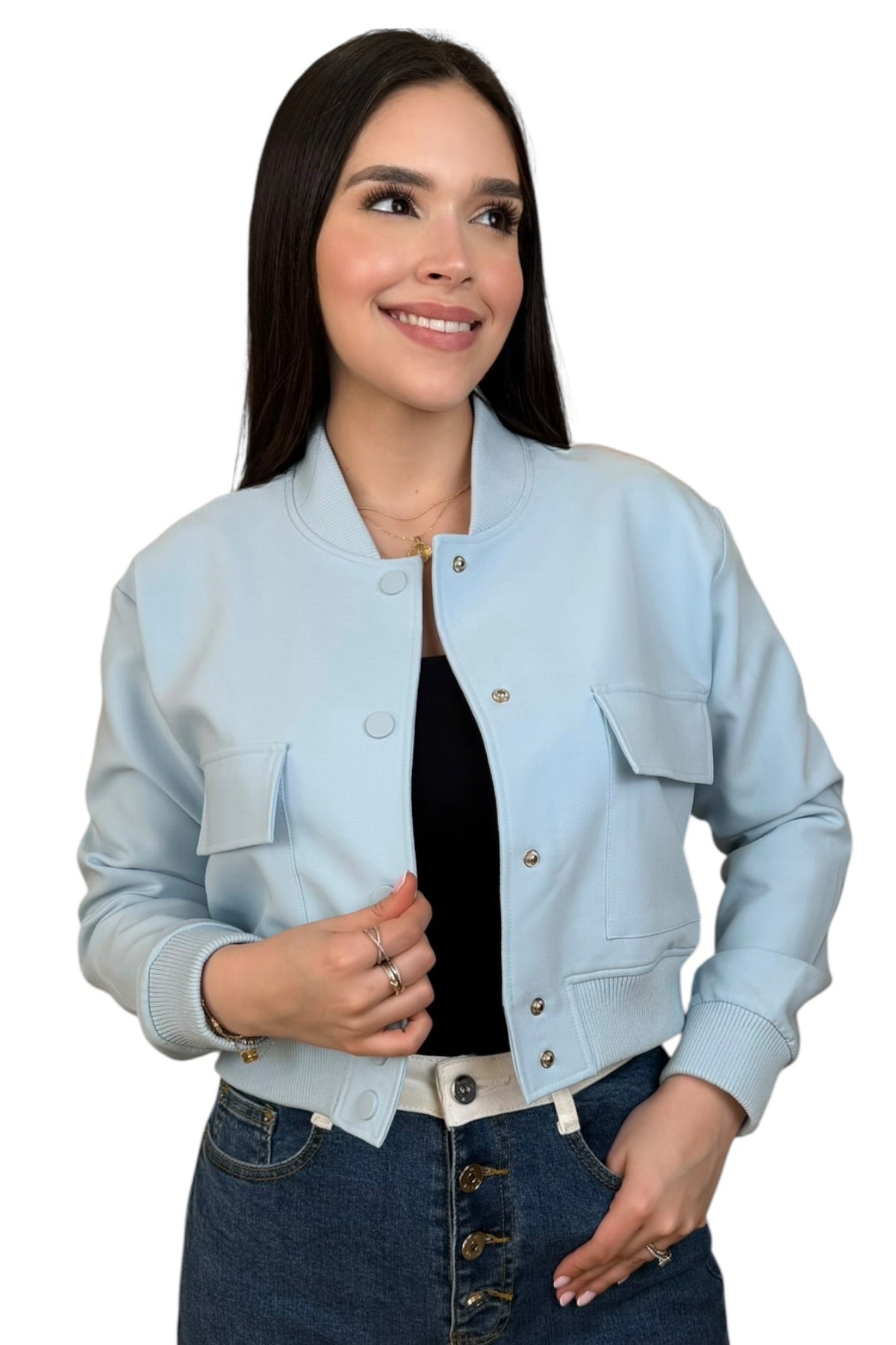 BOMBER JACKET - LIGHT BLUE