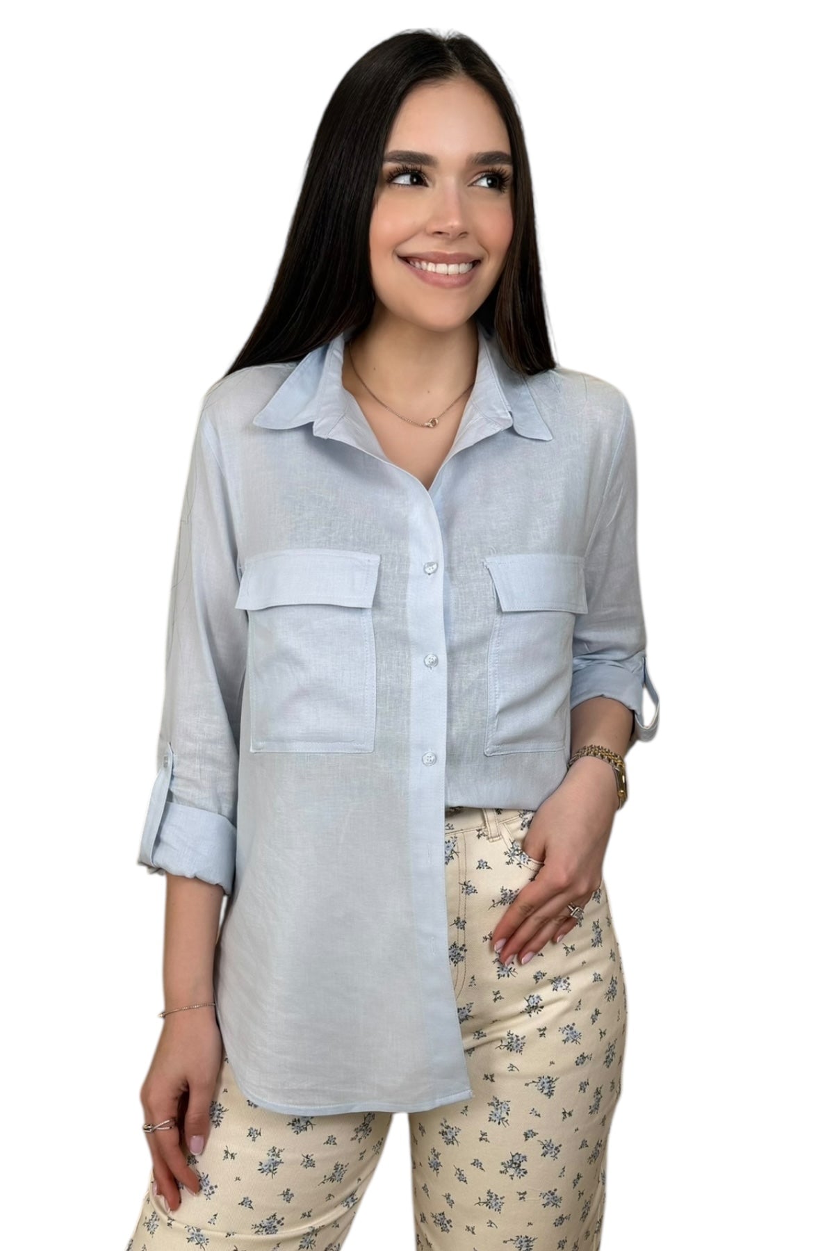 CELESTE LINEN BLOUSE