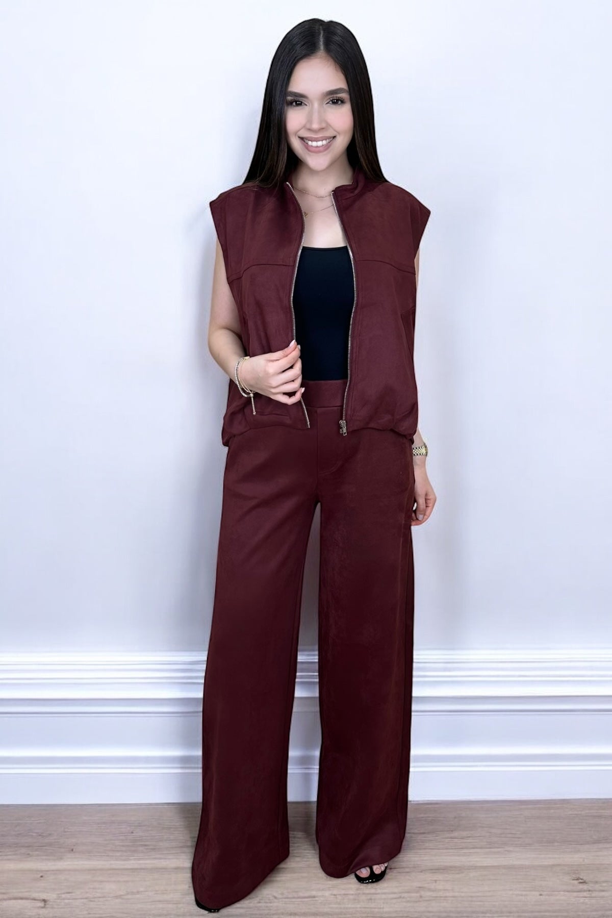 CHIC BURGUNDY SUEDE SET - PRE ORDER