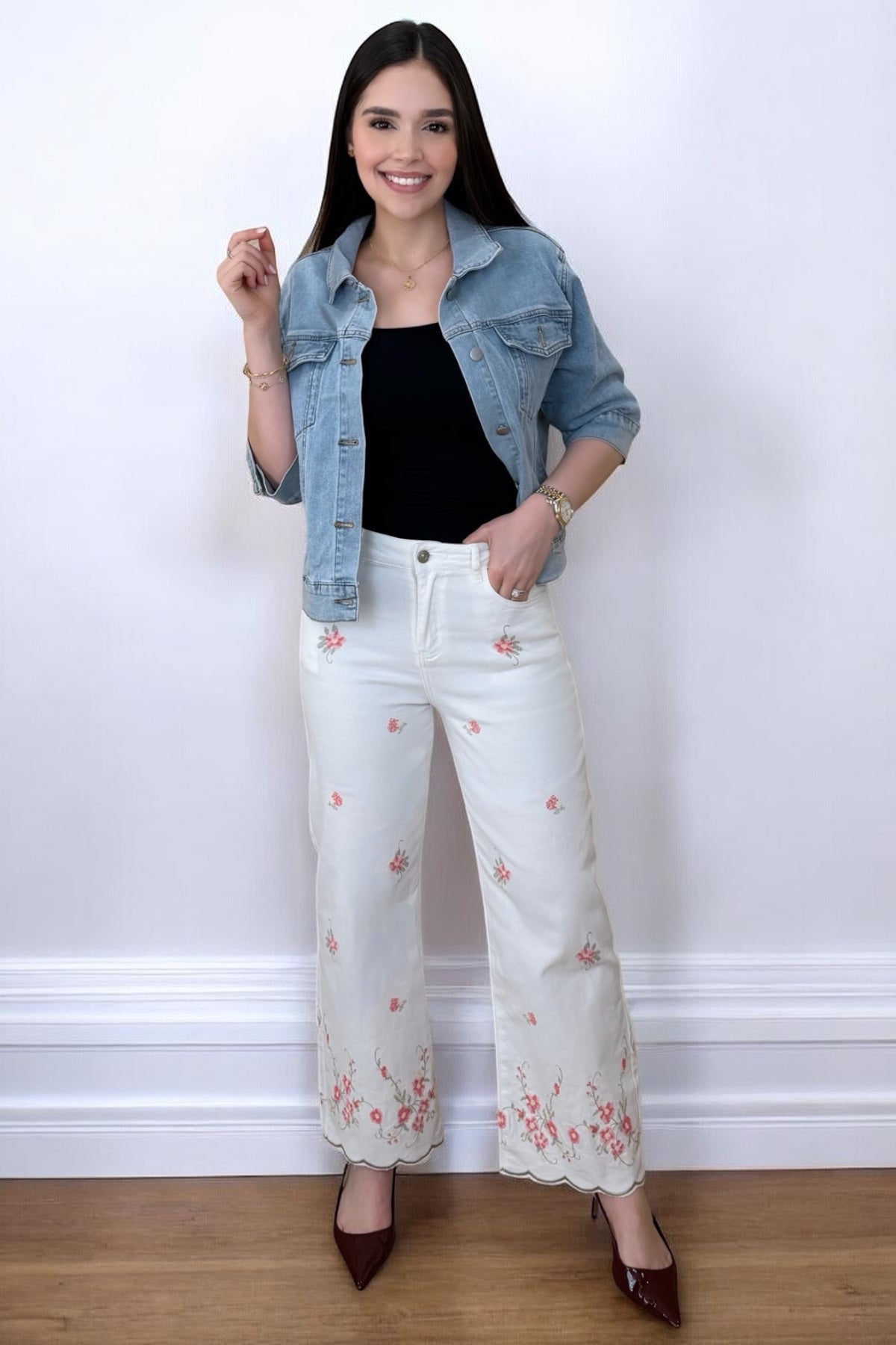 FLOWER FRENCH JEANS