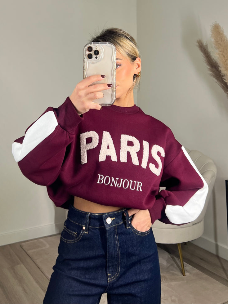 PARIS BURGUNDY SWEATER