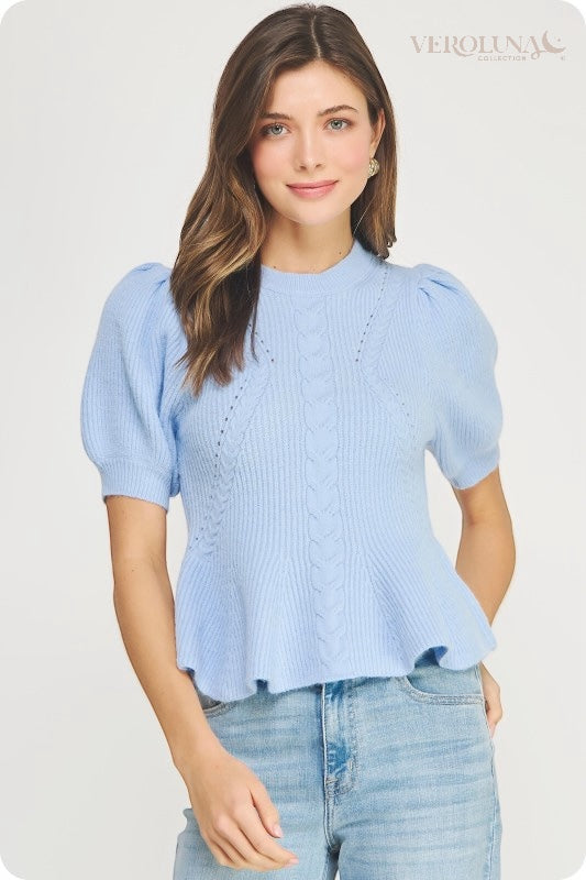 BLUE SWEATER TOP