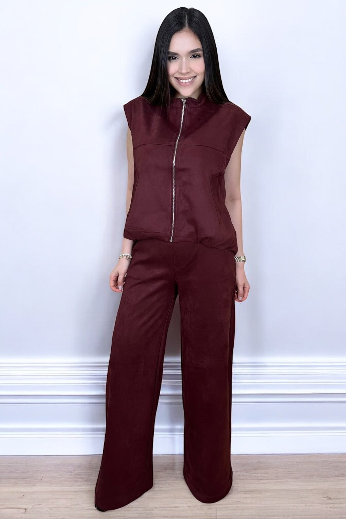 CHIC BURGUNDY SUEDE SET - PRE ORDER