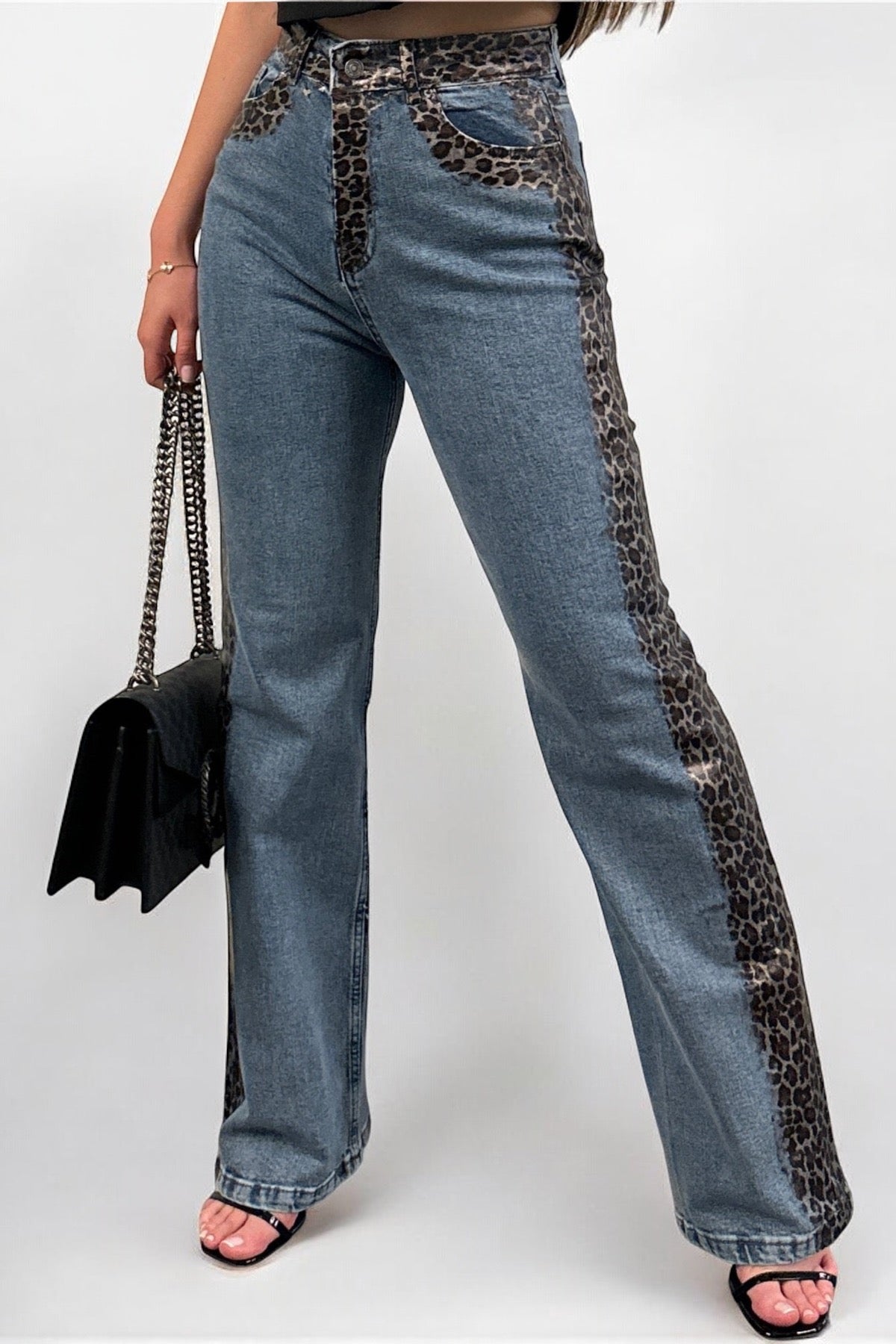 LEOPARD HIGH RISE JEANS