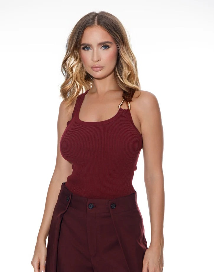 BURGUNDY FANCY TOP