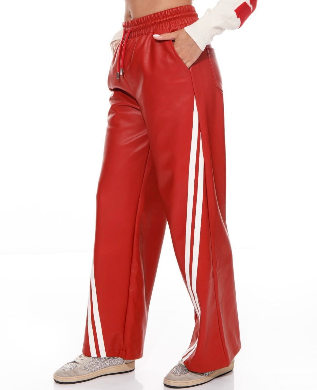 RED LINES LEATHER PANTS