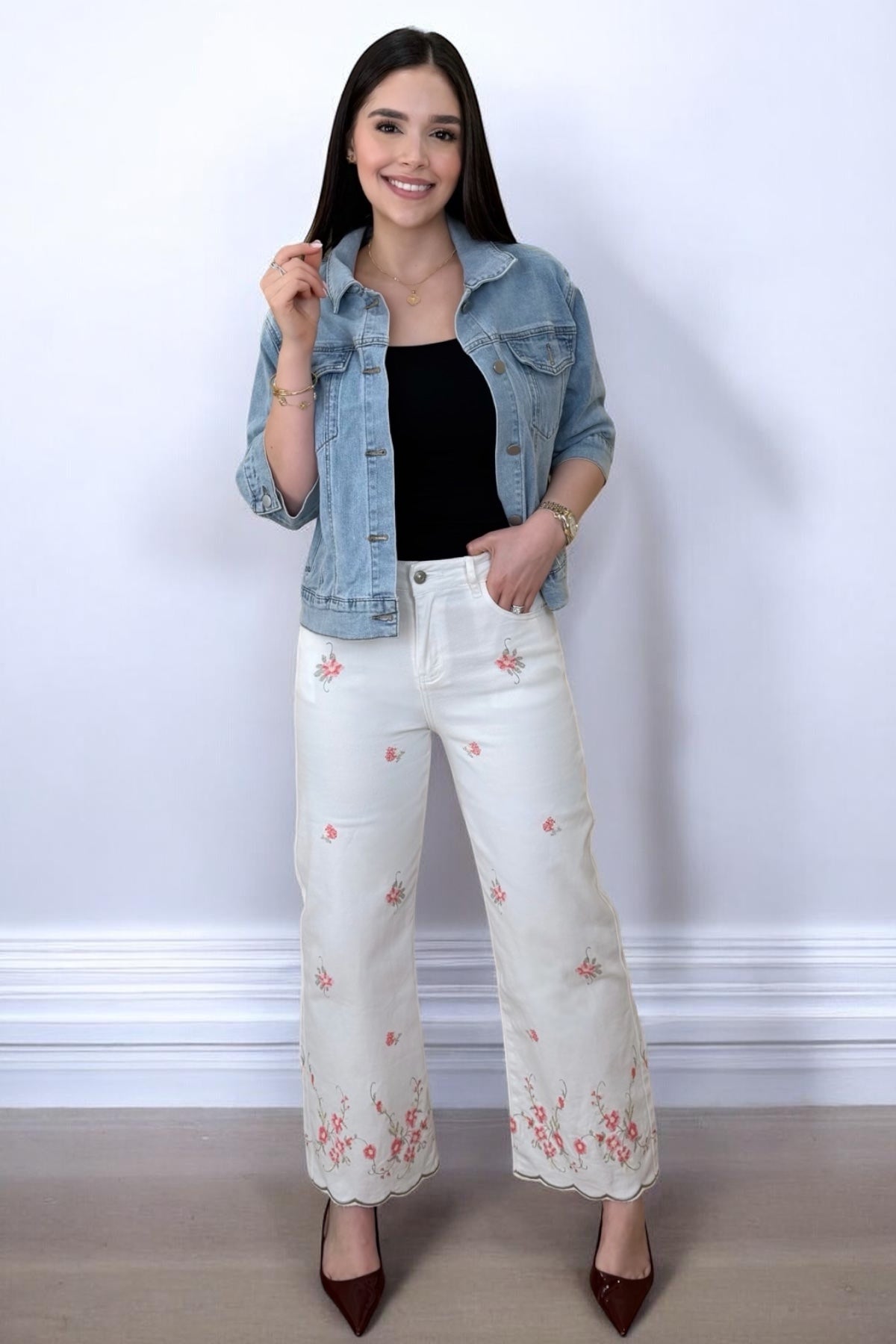 FLOWER FRENCH JEANS