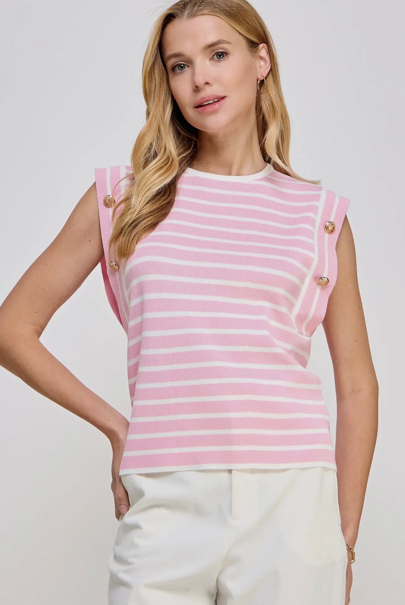 THE STRIPE TOP - LIGHT PINK