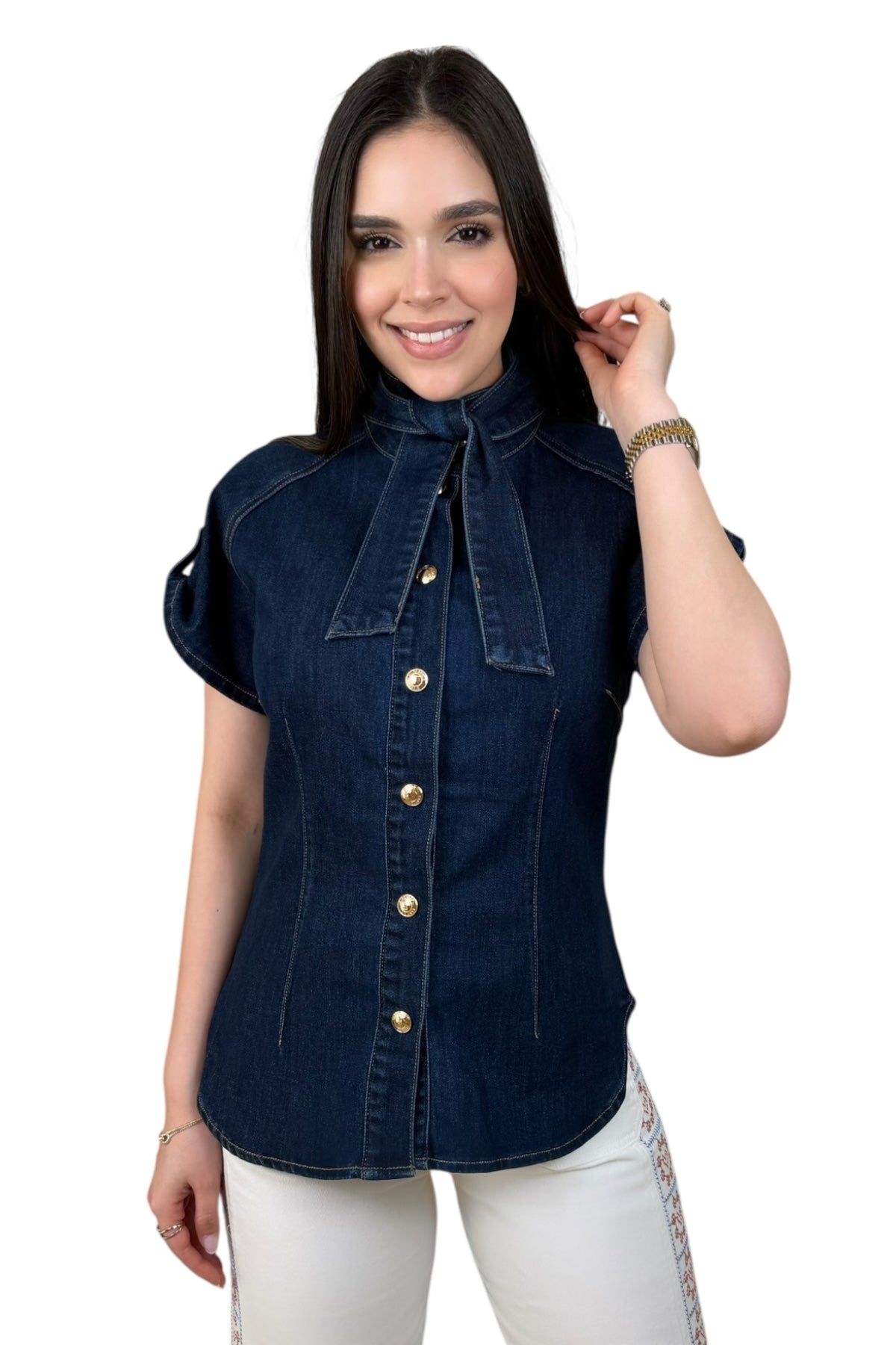 ELEGANCE DENIM BLOUSE