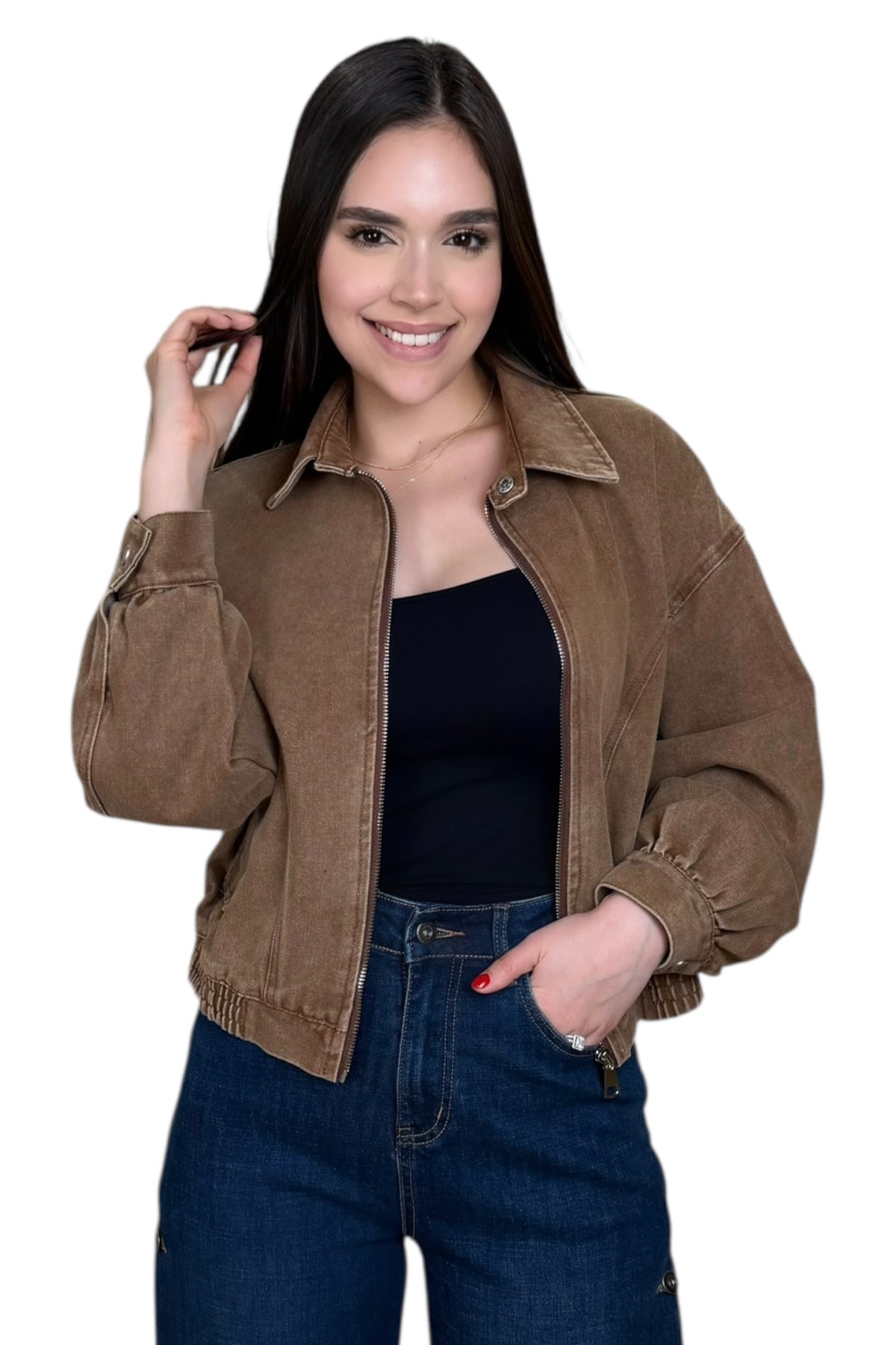 BROWN DENIM JACKET