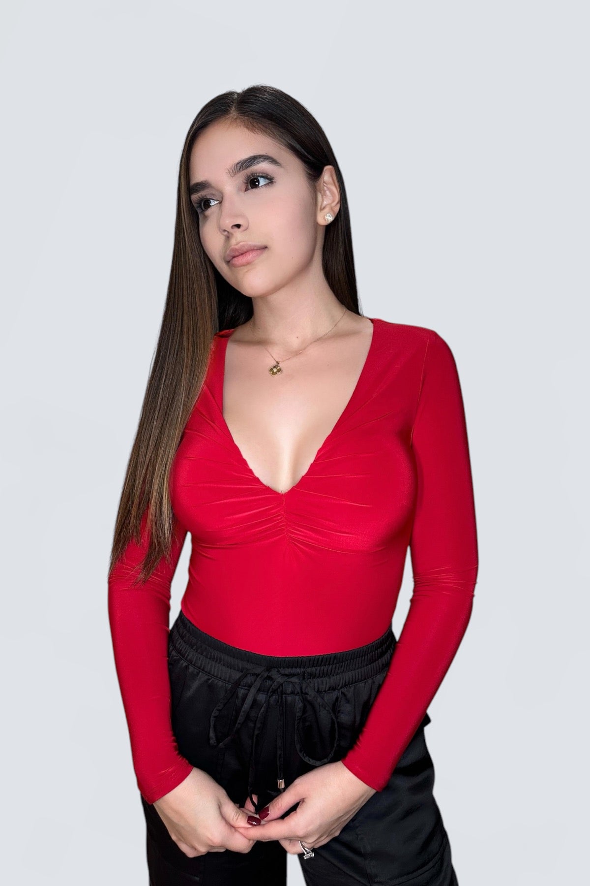 LONG SLEEVE BODYSUIT - RED