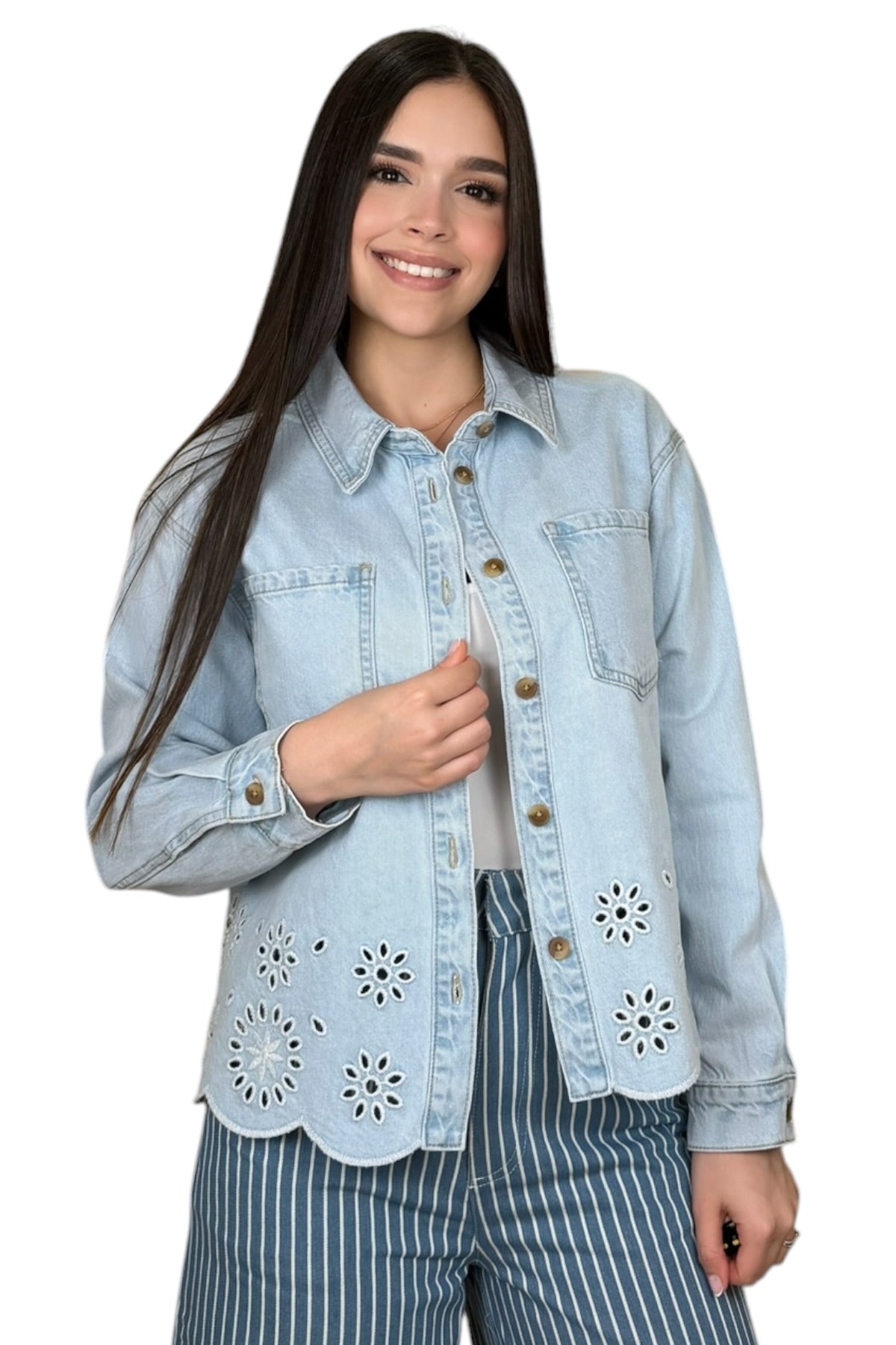 PARIS EYELET DENIM JACKET