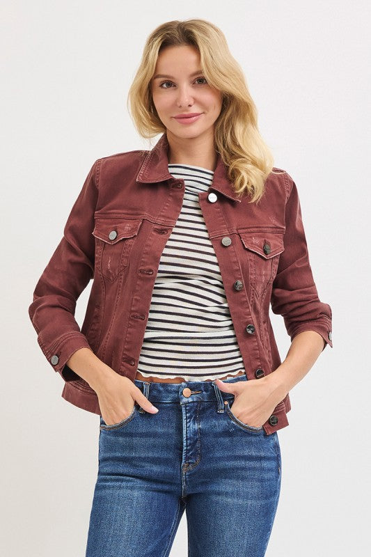 DENIM JACKET - CHOCOLATE