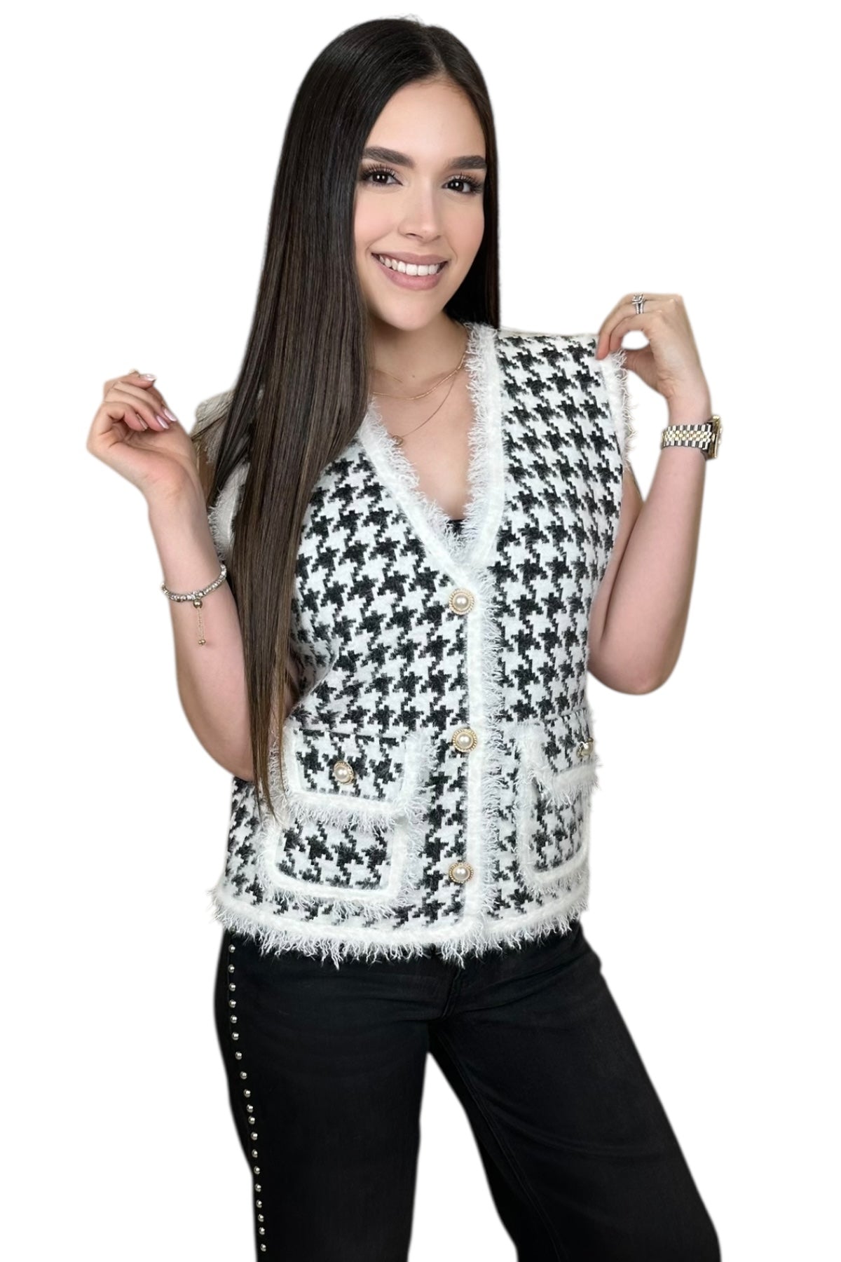 PARISIAN PEARL VEST - WHITE