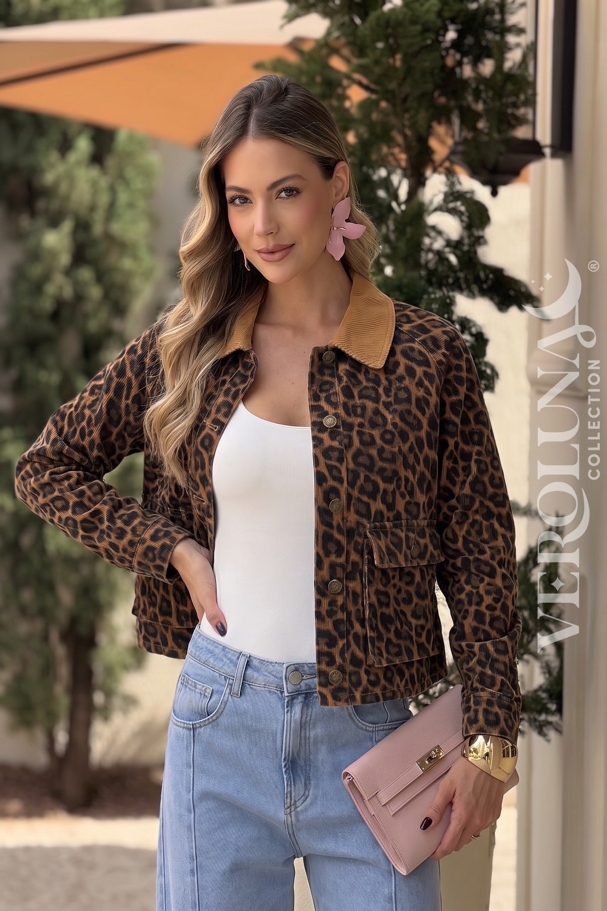 LEOPARD CORDUROY JACKET
