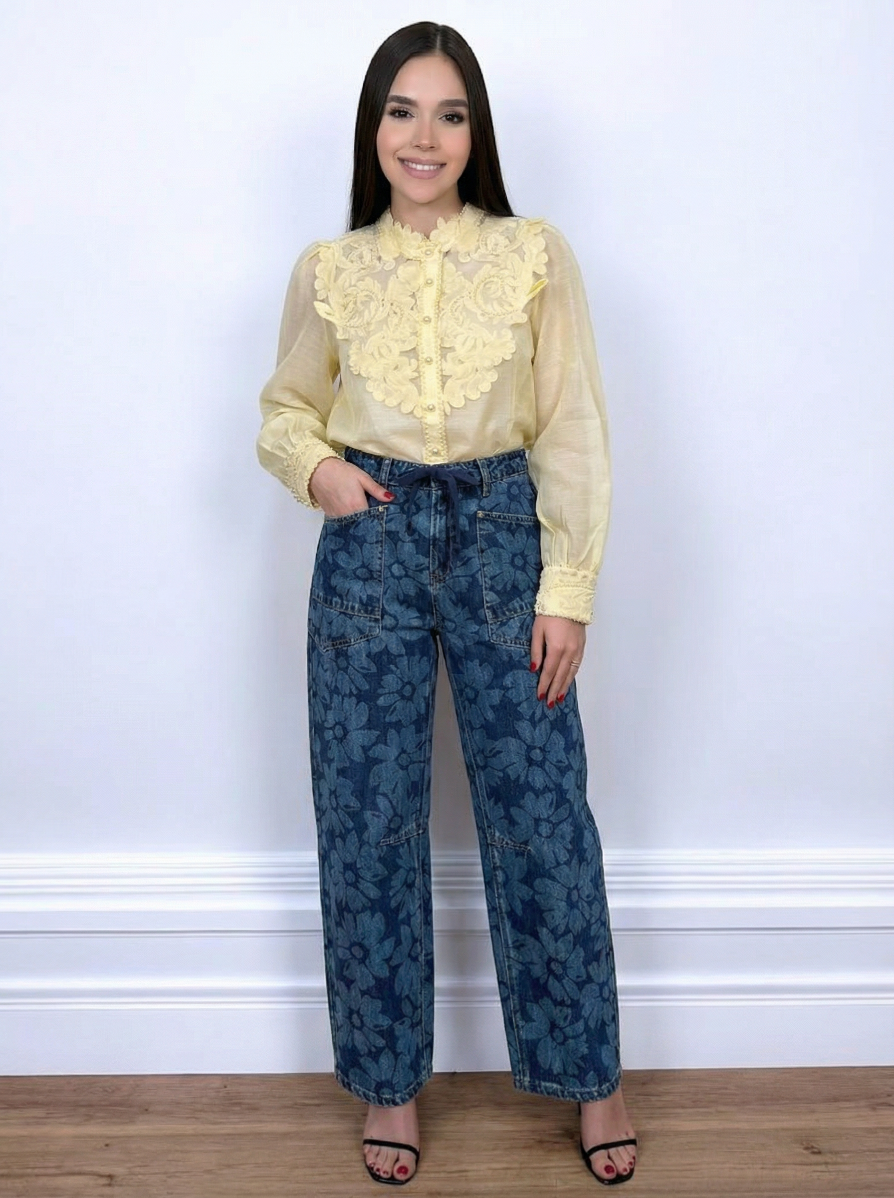 FLORAL PRINT CROPPED BARREL